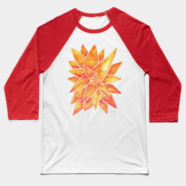 Orange Aloe Vera Baseball T-Shirt by CatCoq